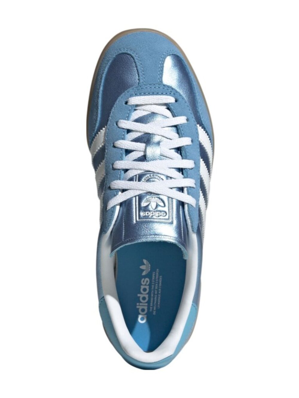 adidas Gazelle Indoor - Womens Sneaker Metallic Blue White Gum JS1407 NEW - Picture 6 of 9